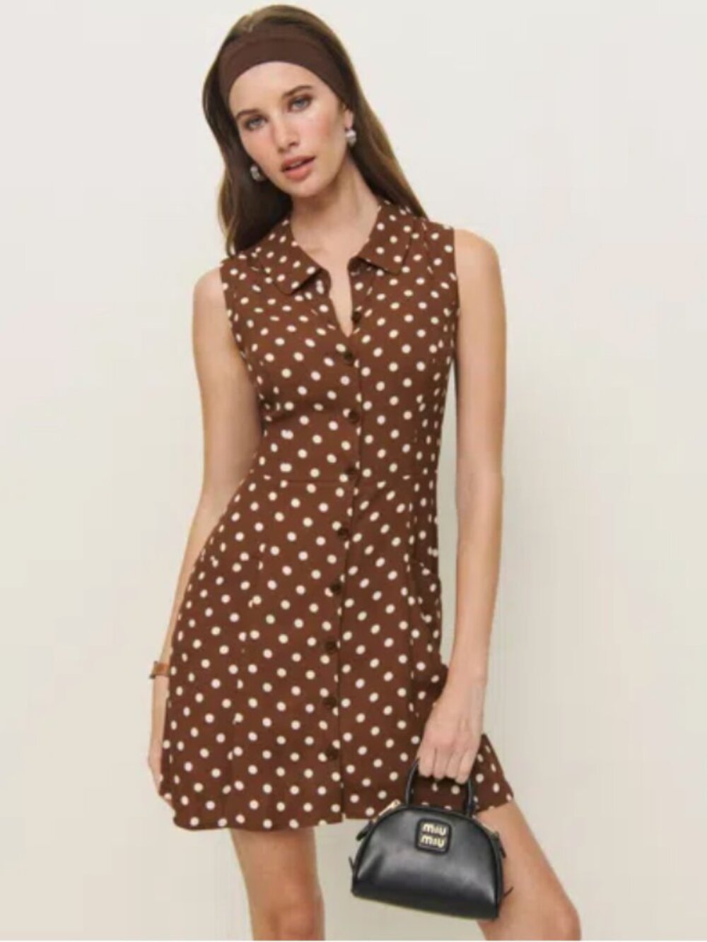 REFORMATION Chandrika Dress In Brown, 8